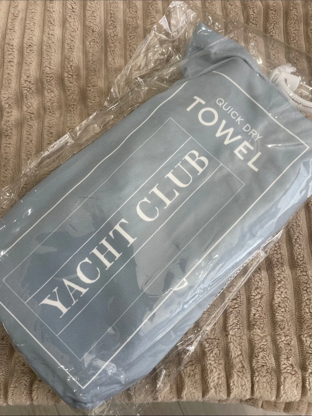 Yacht Club Quick Dry Beach Towel - Light Blue